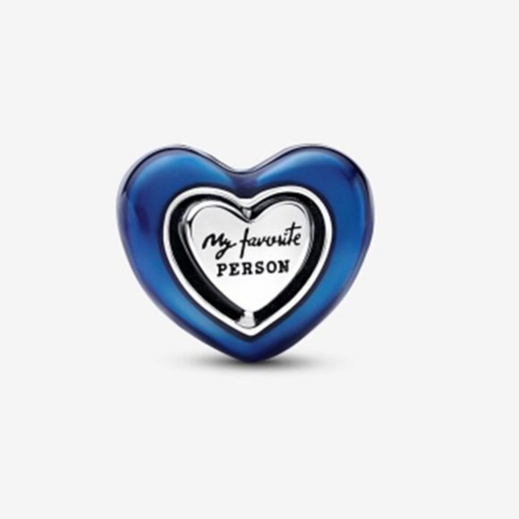 New Pandora S925 Blue Spinnable Authentic Heart Silver Charm w/pouch - Picture 2 of 4